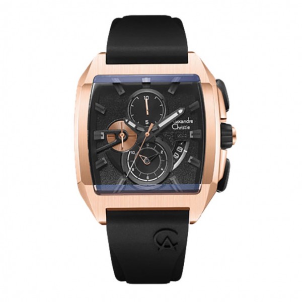 Alexandre Christie AC 6617 Rosegold Black Rubber MCRBRBA